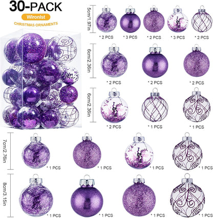 Wironlst Adornos de Bolas de Navidad Irrompibles Transparentes de P...