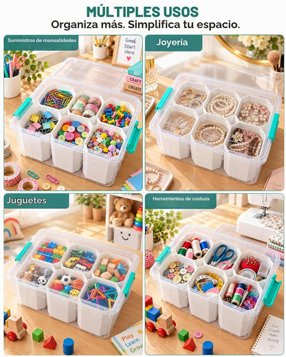 EOENVIVS Bolsa de almacenamiento transparente con 6 insertos altos,...