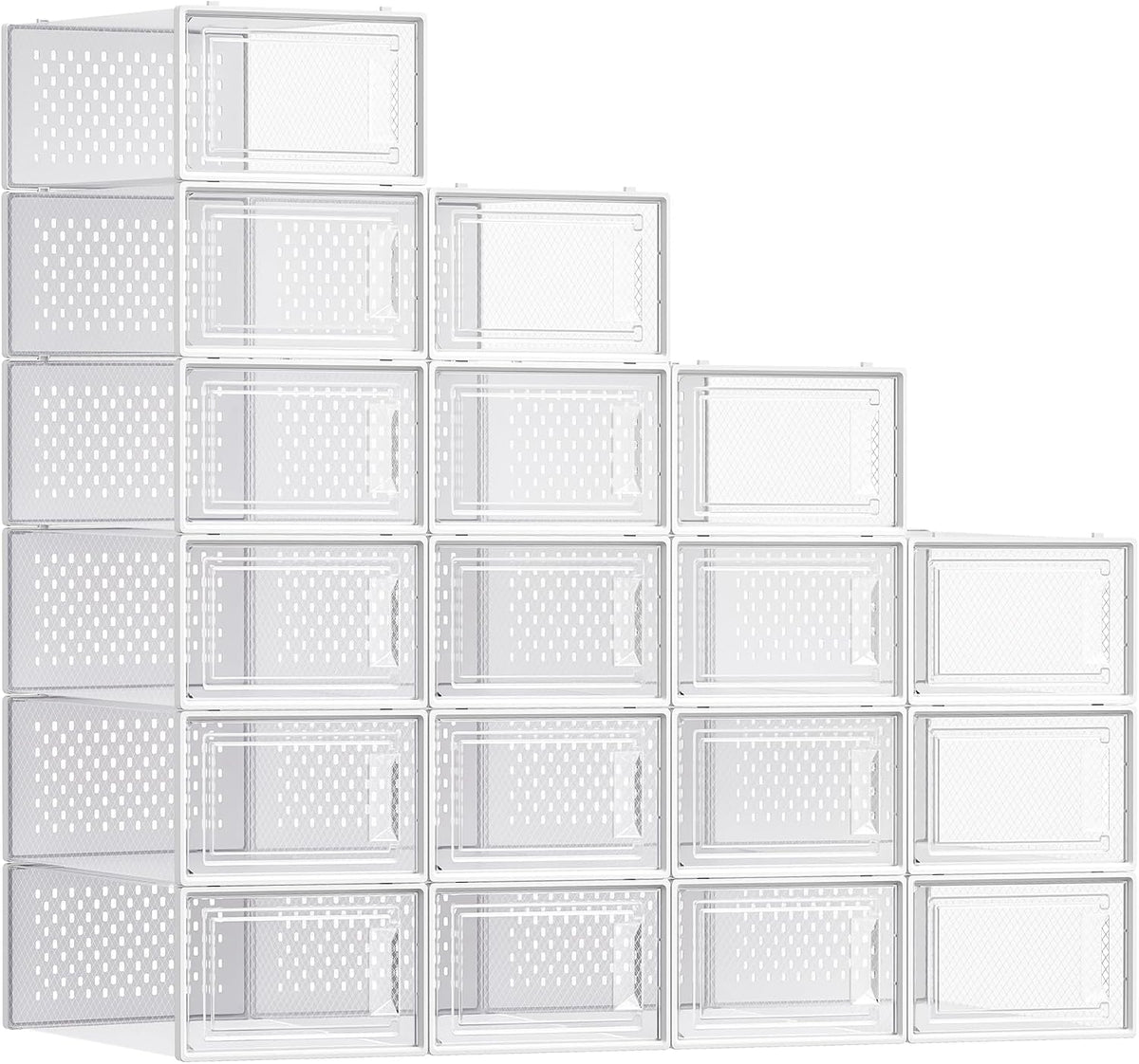 SONGMICS Cajas de zapatos, caja de plástico transparente, paquete d...