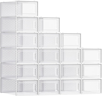 SONGMICS Cajas de zapatos, caja de plástico transparente, paquete d...