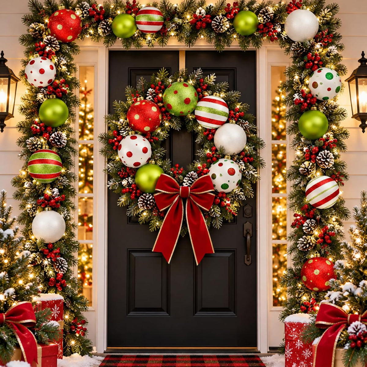 Deekin - Paquete de 8 bolas de adornos de Navidad extra grandes, co...