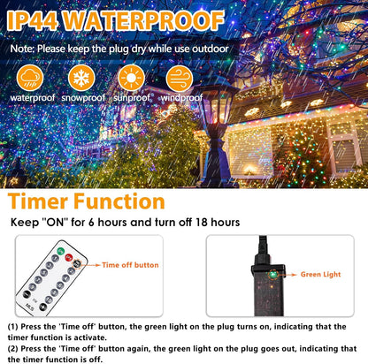 200LED 75.8 FTConnectable luz de Navidad que cambia de color con |...