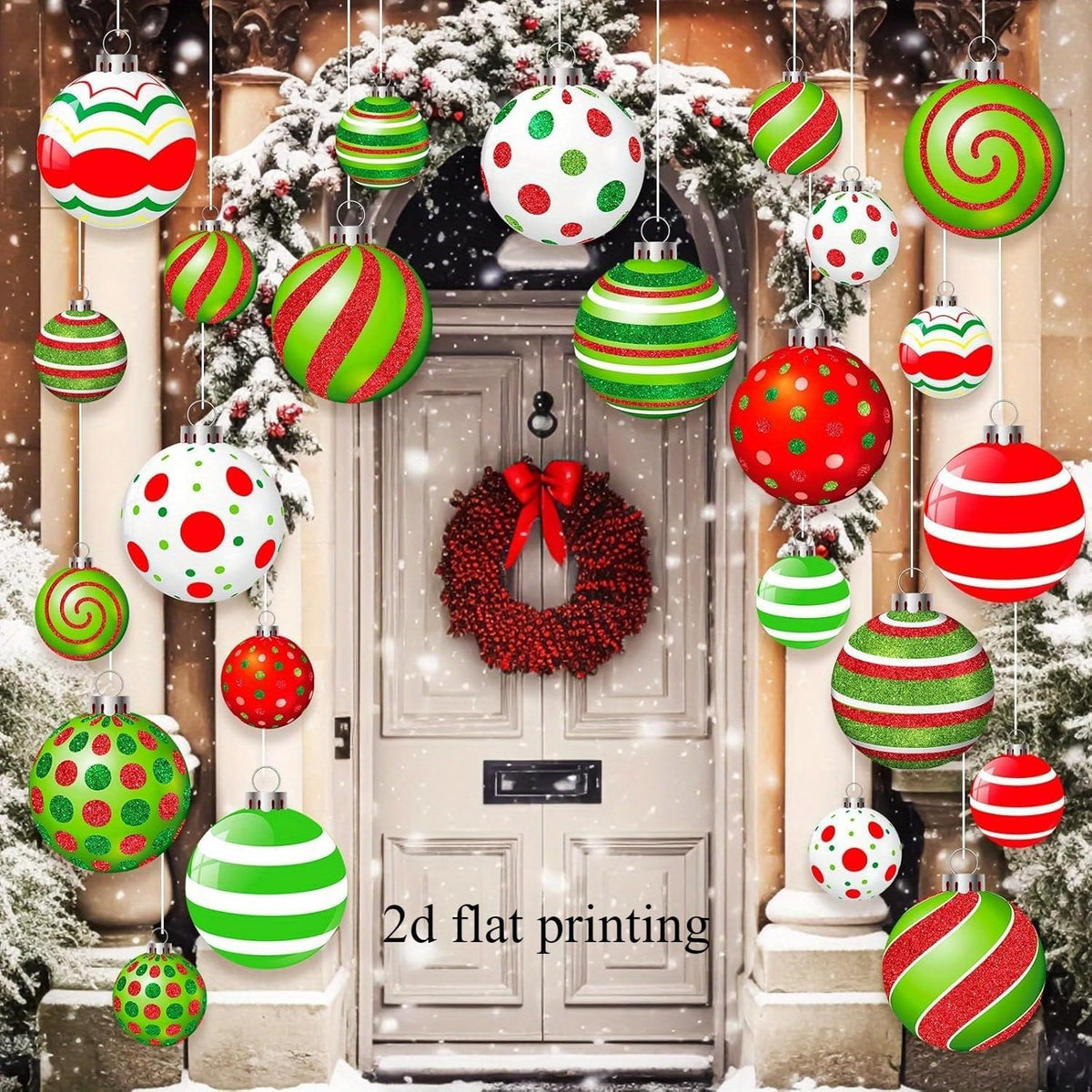 6 adornos colgantes de bolas de Navidad grandes, bolas decorativas...