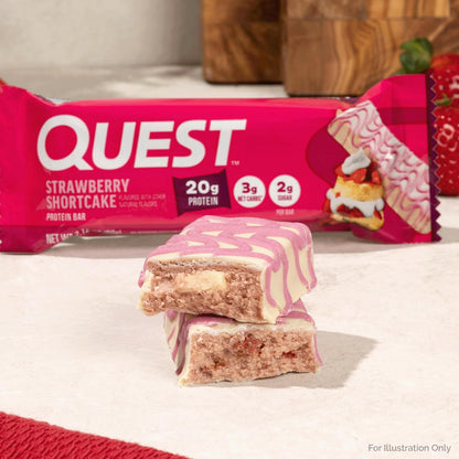 Quest Nutrition Barras de proteínas, pastel de fresa, 0.71 onzas de...