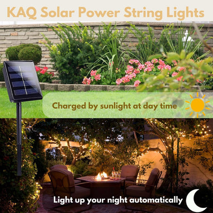KAQ Paquete de 400 luces solares LED para exteriores, impermeables...