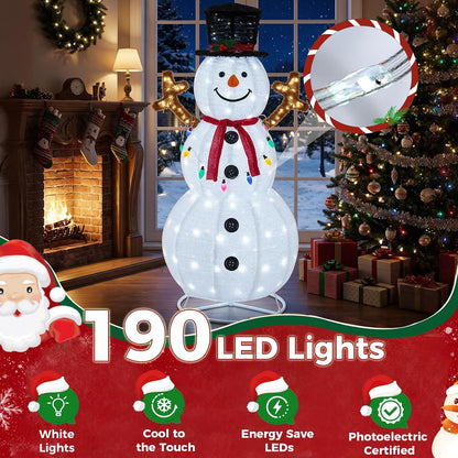 NEWBULIG Muñeco de nieve navideño iluminado de 5 pies, decoración a...