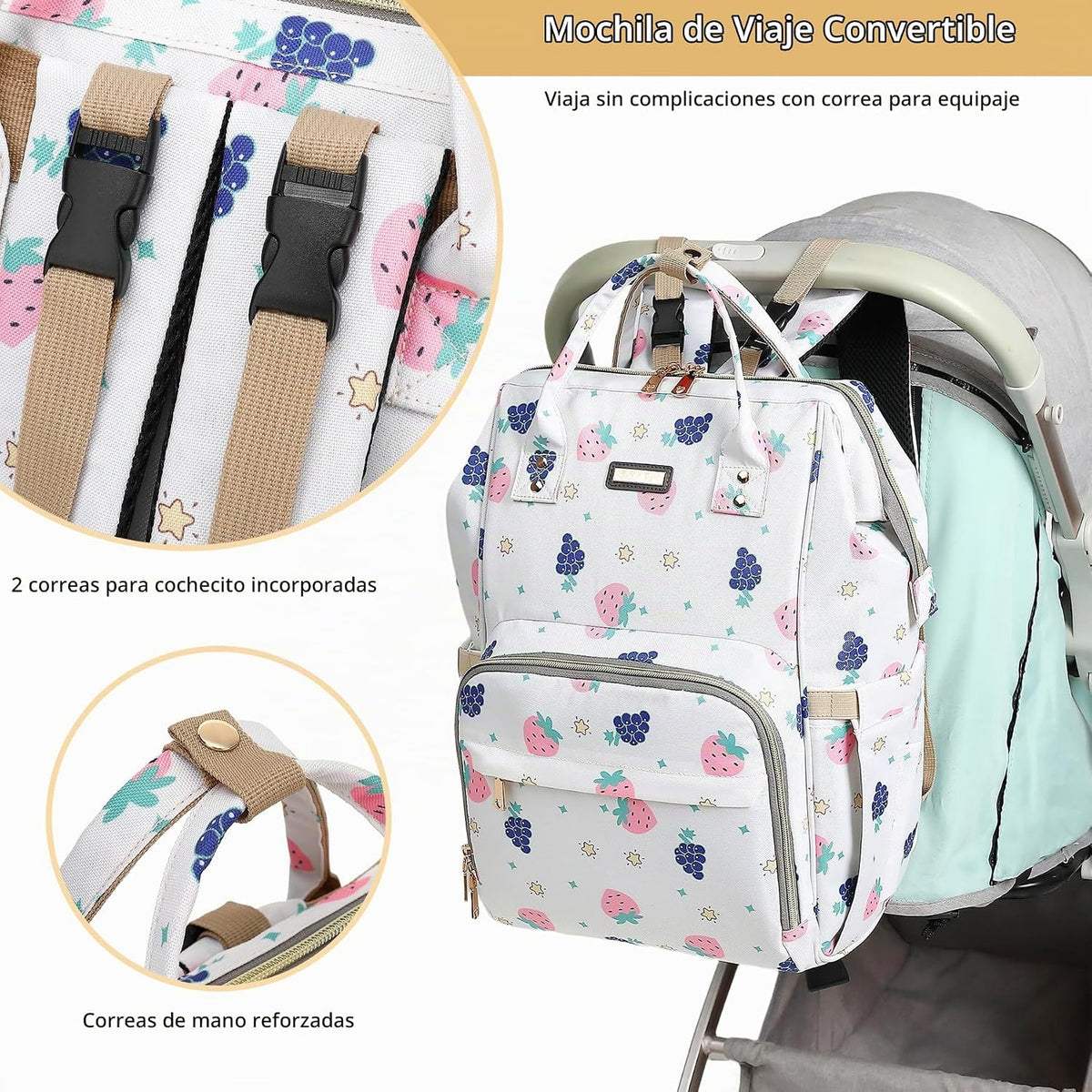 GAIVP - Mochila para pañales, bolsas de pañales para bebés, niñas y...