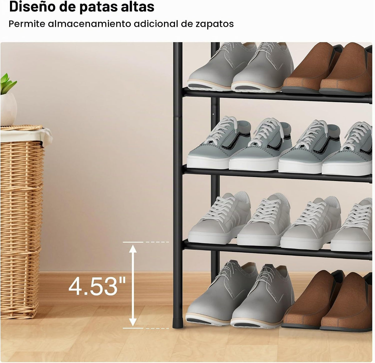 STO STO Zapatero Expandible, Zapatero Metálico de 5 Niveles para Ar...