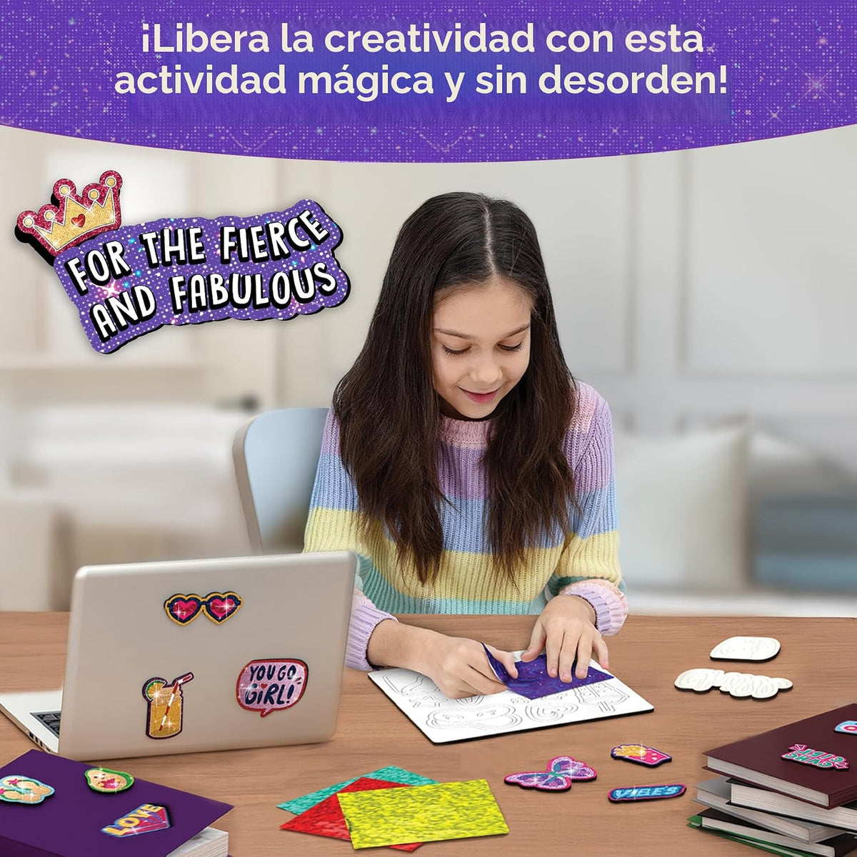 Skillmatics Foil Fun Girl Power, actividad artística y artesanal, r...