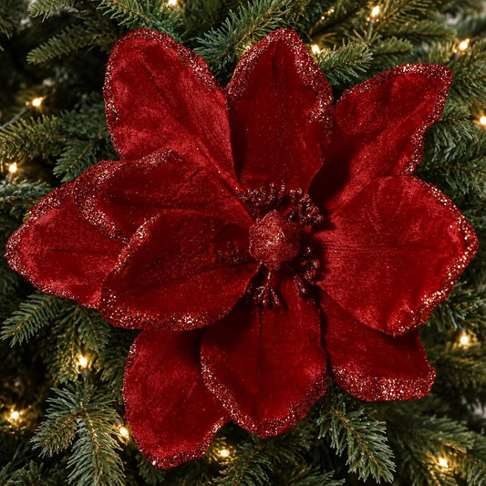 Thiccywoov - 8 flores grandes de magnolia de Navidad de 12 pulgadas...