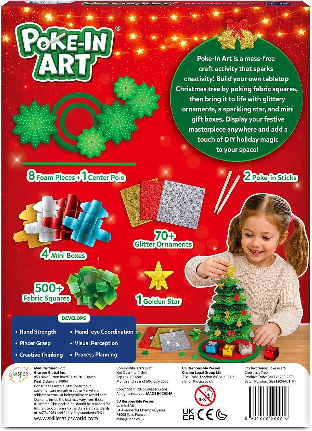Skillmatics Poke-in Art - Árbol de Navidad, regalo para niñas y niñ...