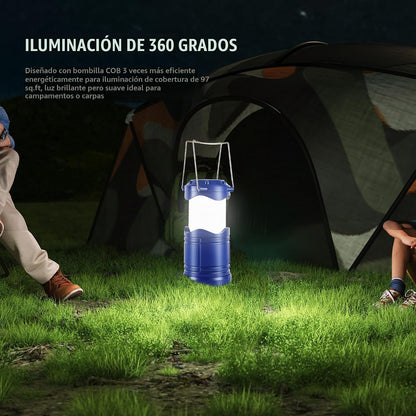 Lichamp Linterna LED de camping, paquete de 4 linternas alimentadas...