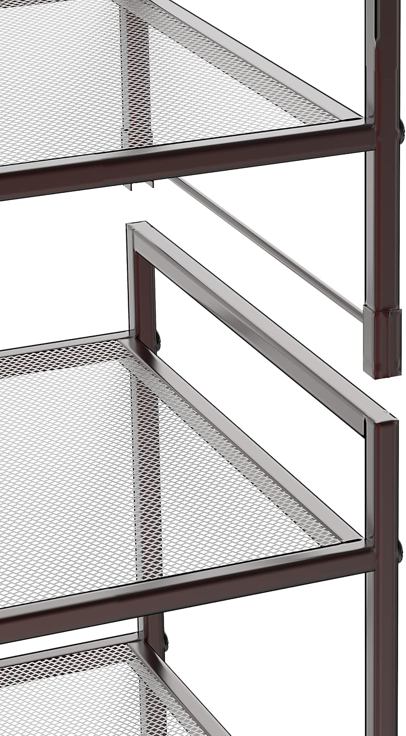 Simple Houseware Zapatero apilable de malla de 3 niveles, bronce |...