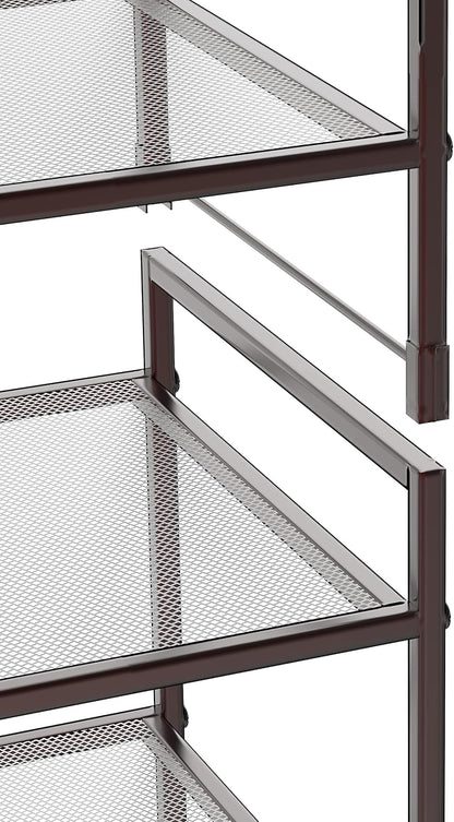 Simple Houseware Zapatero apilable de malla de 3 niveles, bronce |...