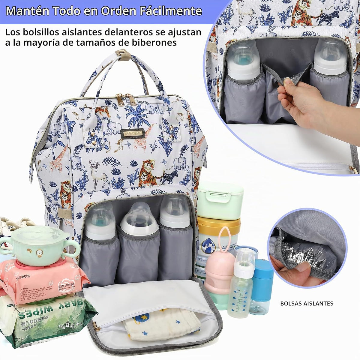 Mochila para pañales, bolsas de pañales para bebés, niñas y niños,...