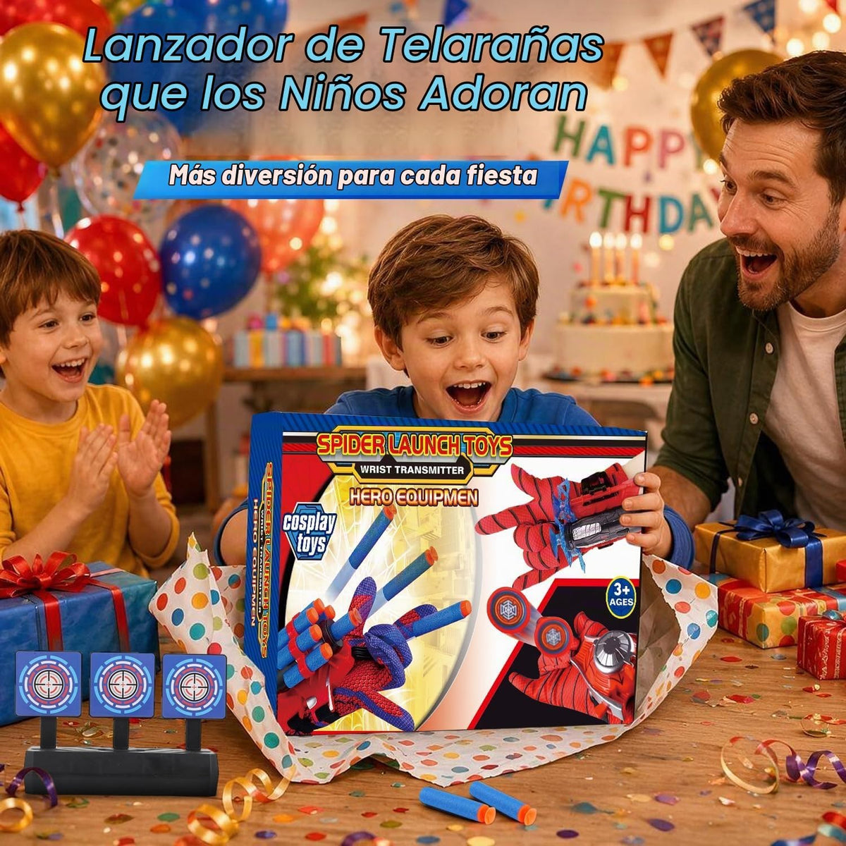Juego de 3 juegos de tiradores de telaraña para niños, regalos de f...