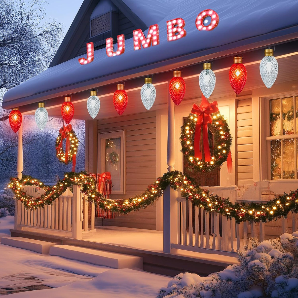Brightown Super Jumbo C9 Luces de Sendero Navideñas para Exteriores...