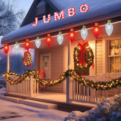 Brightown Super Jumbo C9 Luces de Sendero Navideñas para Exteriores...