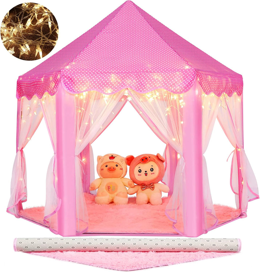 Monobeach Tienda de campaña de princesa para niñas, casa de juegos...