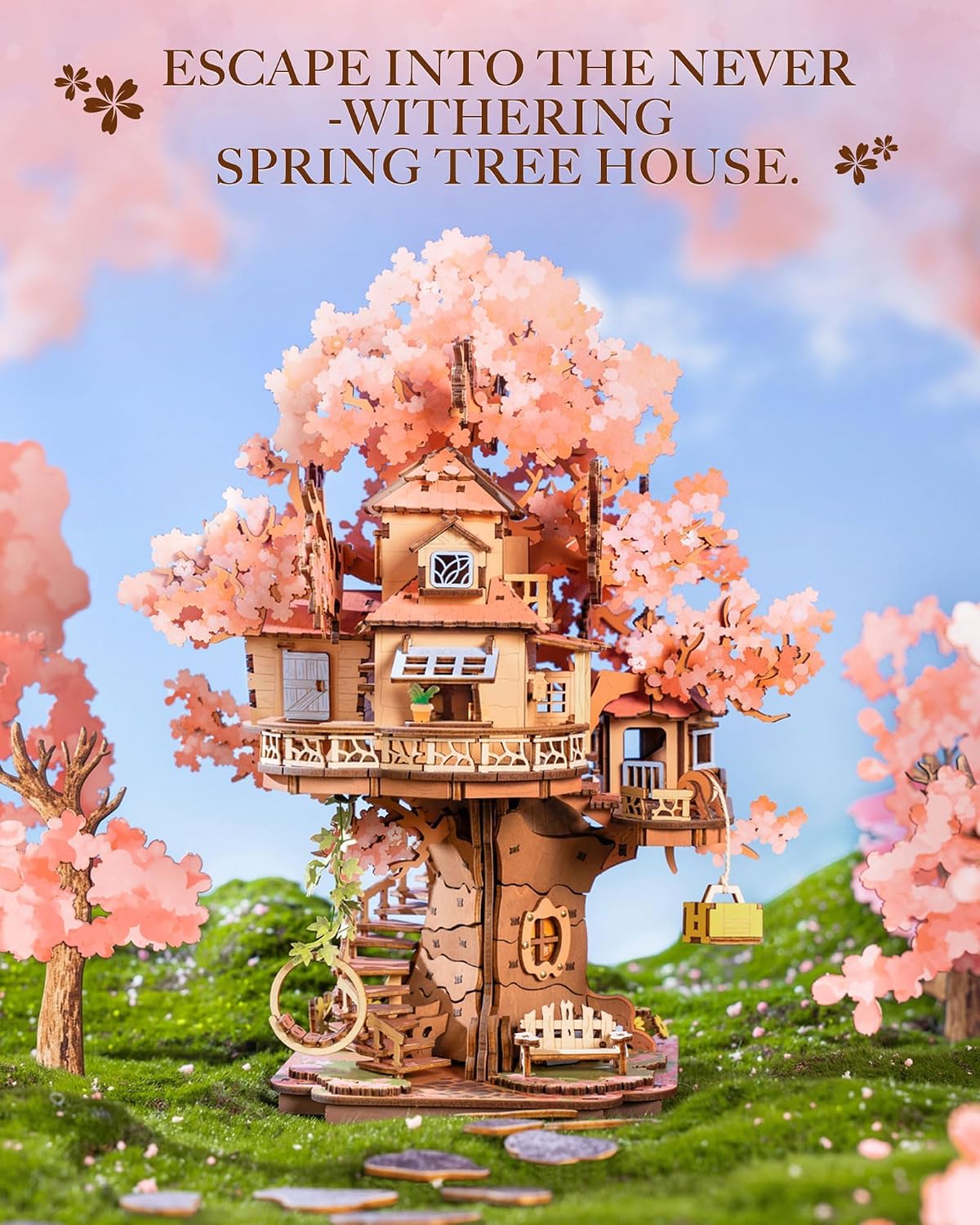 Rolife DIY Kits de Casa en Miniatura Sakura Tree House 12" Rompecab...