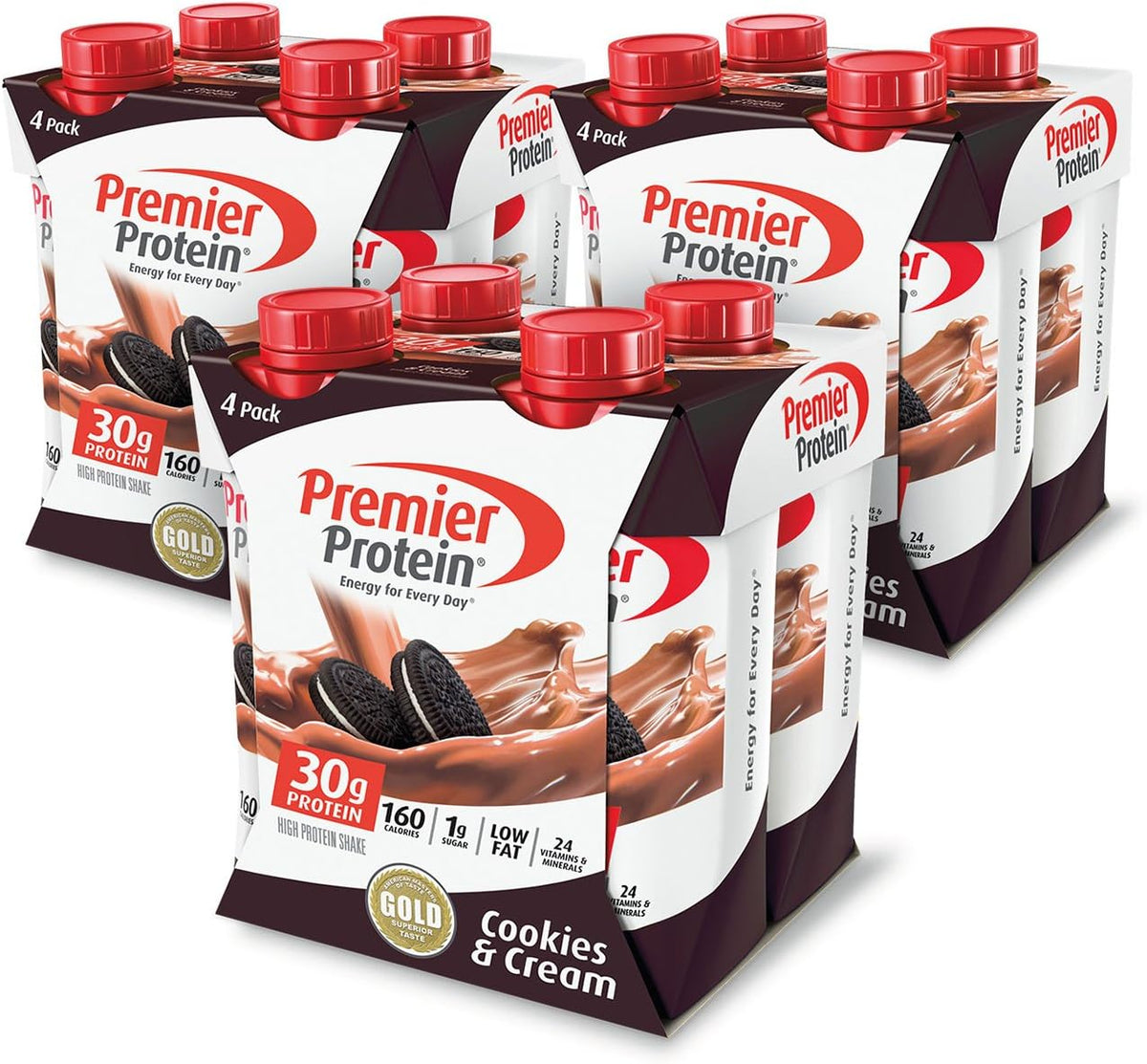 Batido de proteínas Premier Protein, galletas y crema, 12 unidades
