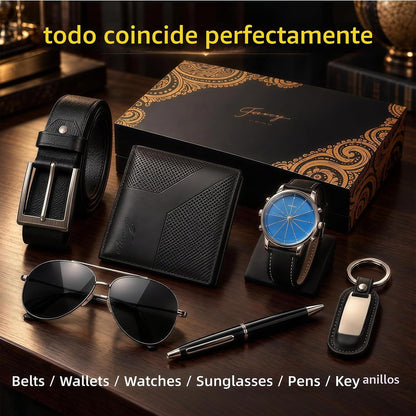 CXLZENGH Juego de regalo para hombre, 6 piezas, reloj, billetera, c...