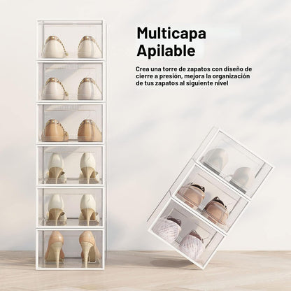 SEE SPRING Paquete de 12 Cajas de Almacenamiento de Zapatos, Organi...