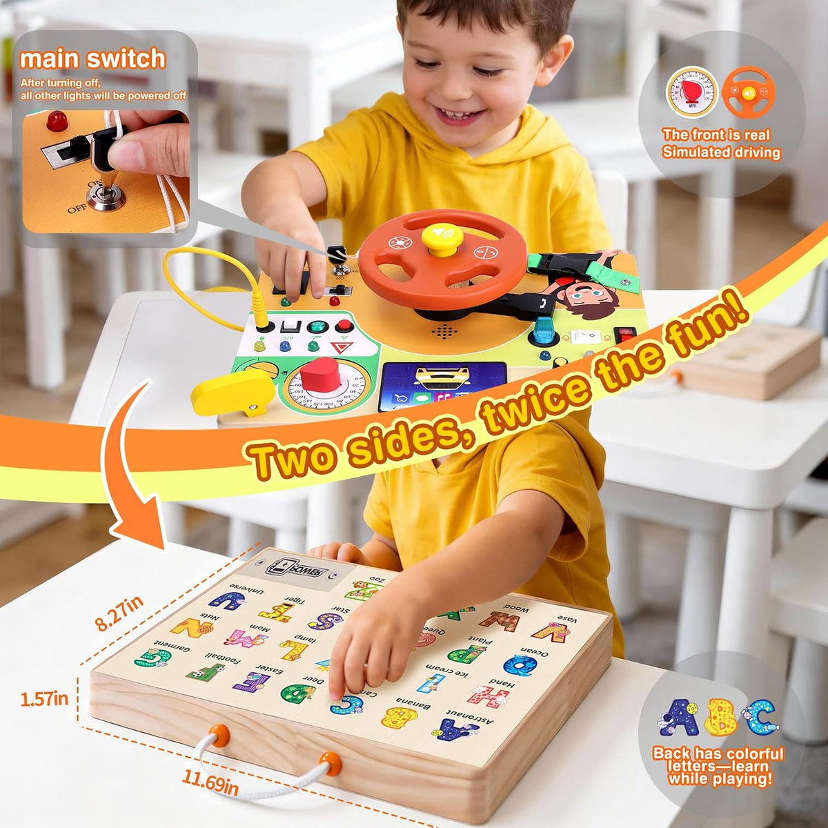 Grarain Tablero de actividades para niños pequeños \u2013 Juguete e...