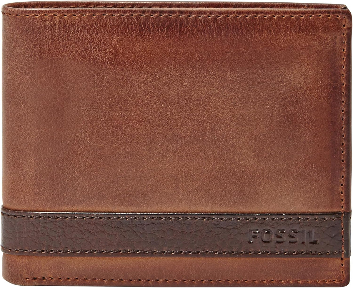 Fossil Billetera de cuero Quinn para hombre con billetera de identi...