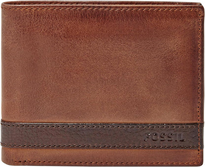 Fossil Billetera de cuero Quinn para hombre con billetera de identi...