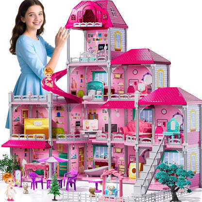 JUKUDAHU Villa de 4 pisos para niñas de 3 a 8 años - 11 habitacione...