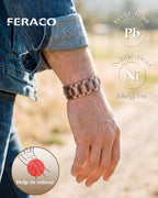 Pulsera de cobre para hombre Feraco, 3 veces más fuerte, pulseras m...