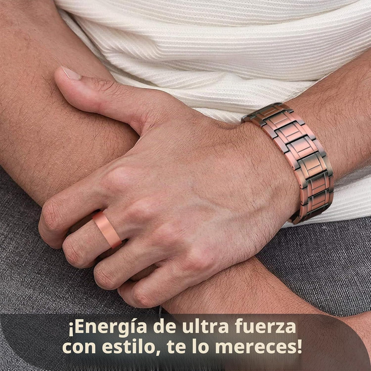 Pulsera de cobre para hombre Feraco, 3 veces más fuerte, pulseras m...