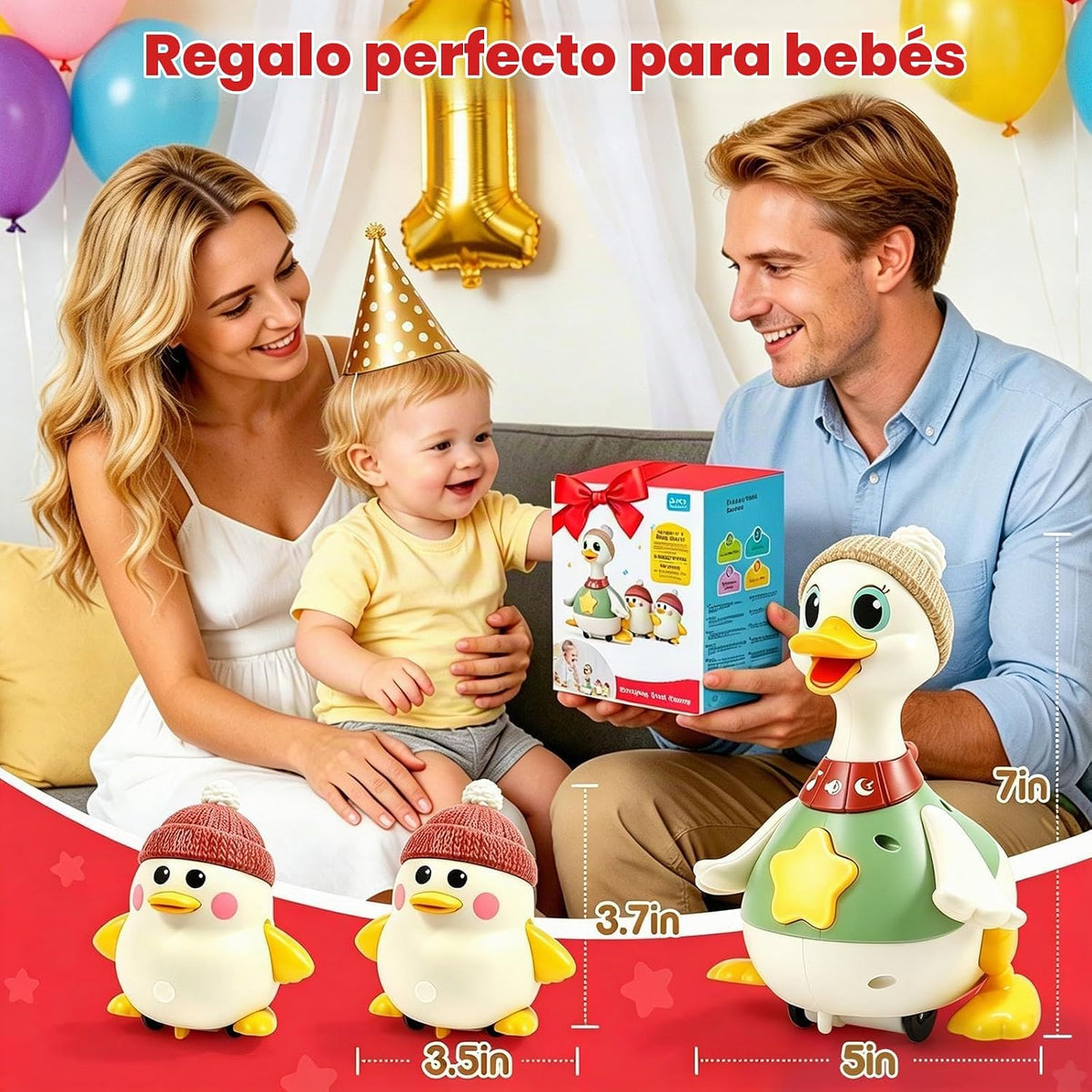 Yunaking Juguetes musicales del pato de la boca abajo, juguetes del...