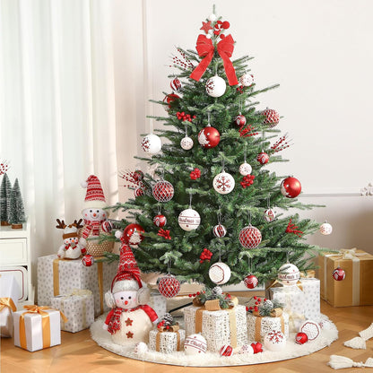 SHareconn - 9 bolas de Navidad grandes de 100mm, color rojo y blanc...