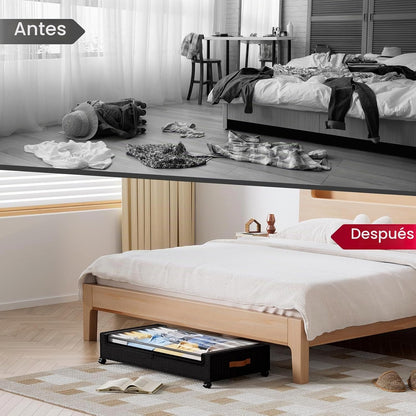 Yecaye Almacenamiento debajo de la cama con ruedas, paquete de 2 co...
