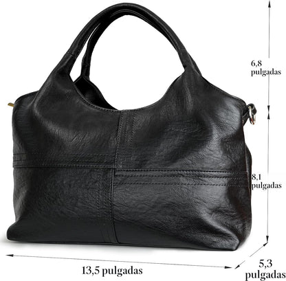 KOGTLA Bolsos de cuero vegano para mujer con correa de bandolera de...