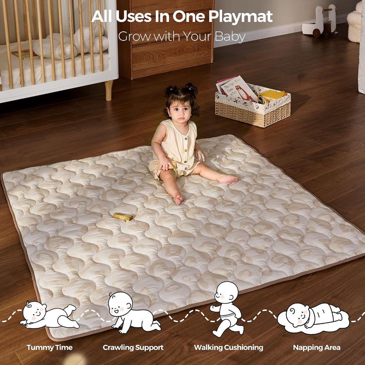 Momcozy - Alfombra de juego para bebé, 50 x 50 pulgadas, tapete gru...