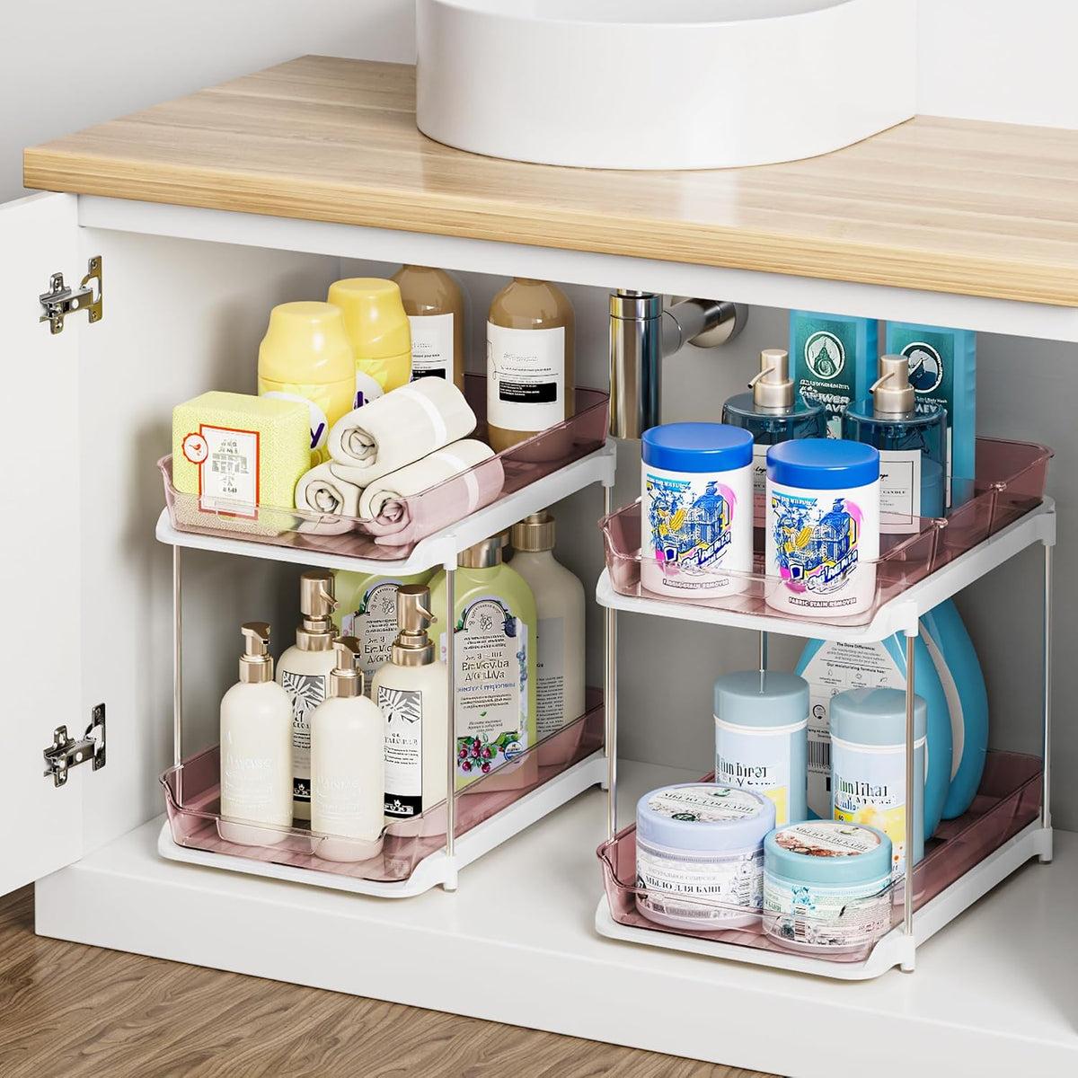 Delamu Organizadores y almacenamiento multiusos de 2 niveles para d...