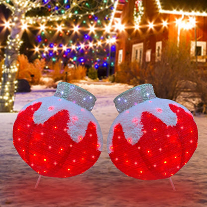 Esferas de Navidad iluminadas para decoración al aire libre, 2 unid...
