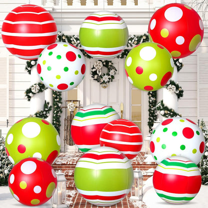 Jetec - 12 bolas inflables gigantes de Navidad de 24,16 pulgadas pa...