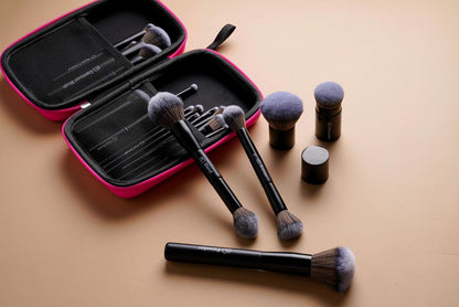 Brochas de maquillaje profesionales BS-MALL con estuche de viaje, b...