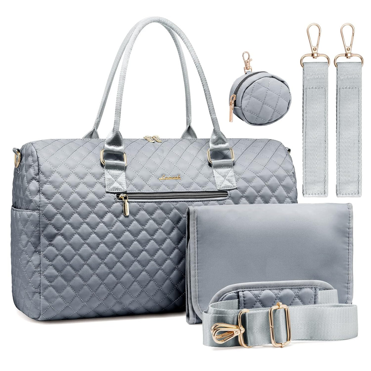 LOVEVOOK Bolsa de pañales con funda para chupete y cambiador, bolsa...