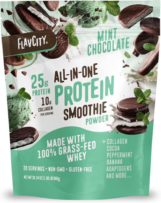 FlavCity - Batido de proteína todo en uno, chocolate con menta | 0....