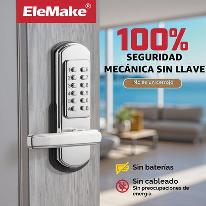 Elemake Cerradura de puerta sin llave para zurdos, cerradura de pue...