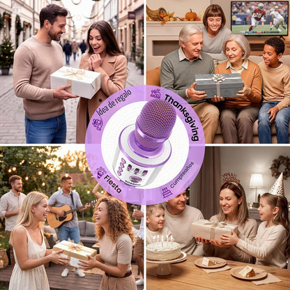 BONAOK - Micrófono inalámbrico Bluetooth de karaoke, 3 en 1; máquin...