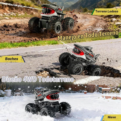 BOBXIN Anfibio Control Remoto Coche Tiburón Monster Truck Squirt Ag...