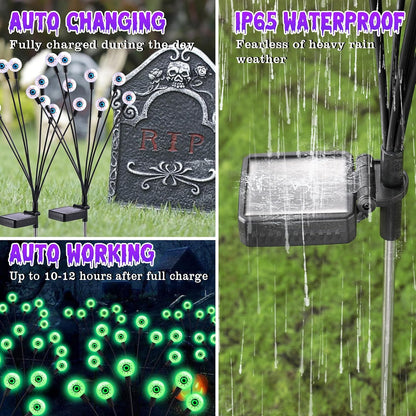 ASMAD Decoraciones de Halloween para exteriores, luces solares ater...