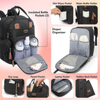Dikaslon Mochila para pañales con cambiador portátil, funda para ch...