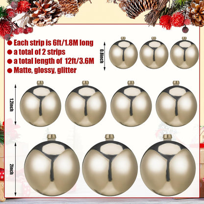 Yuxung 2 guirnaldas de adornos de bolas de Navidad de 6 pies, dorad...